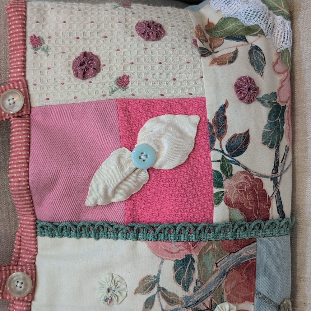 Floral Patchwork Hand Crafted Double Handle Tote … - image 3